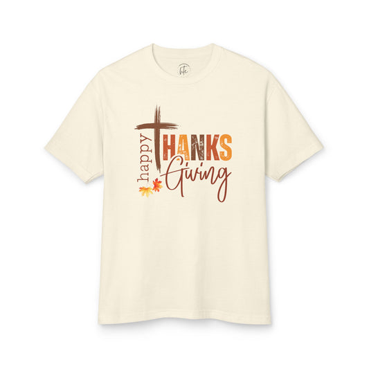 Happy Thanks Giving Unisex Garment-Dyed Heavyweight Cotton Tee