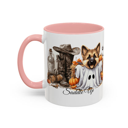 Coffee Mug - Adorable Germany Shepherd Puppy Cowgirl Halloween Design