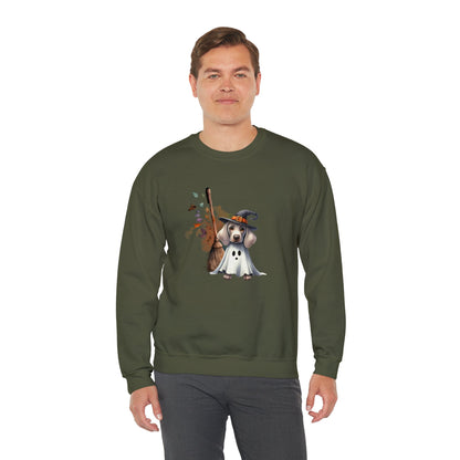 Unisex Heavy Blend™ Crewneck Sweatshirt - Weimaraner Witch Puppy