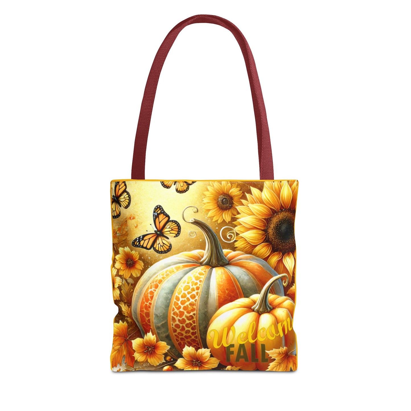 Welcome Fall  Pumpkins and Butterflies - TOTE BAG - (AOP)