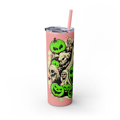 Neon Ghouls 'n Cats Eyes Skinny Tumbler with Straw, 20oz