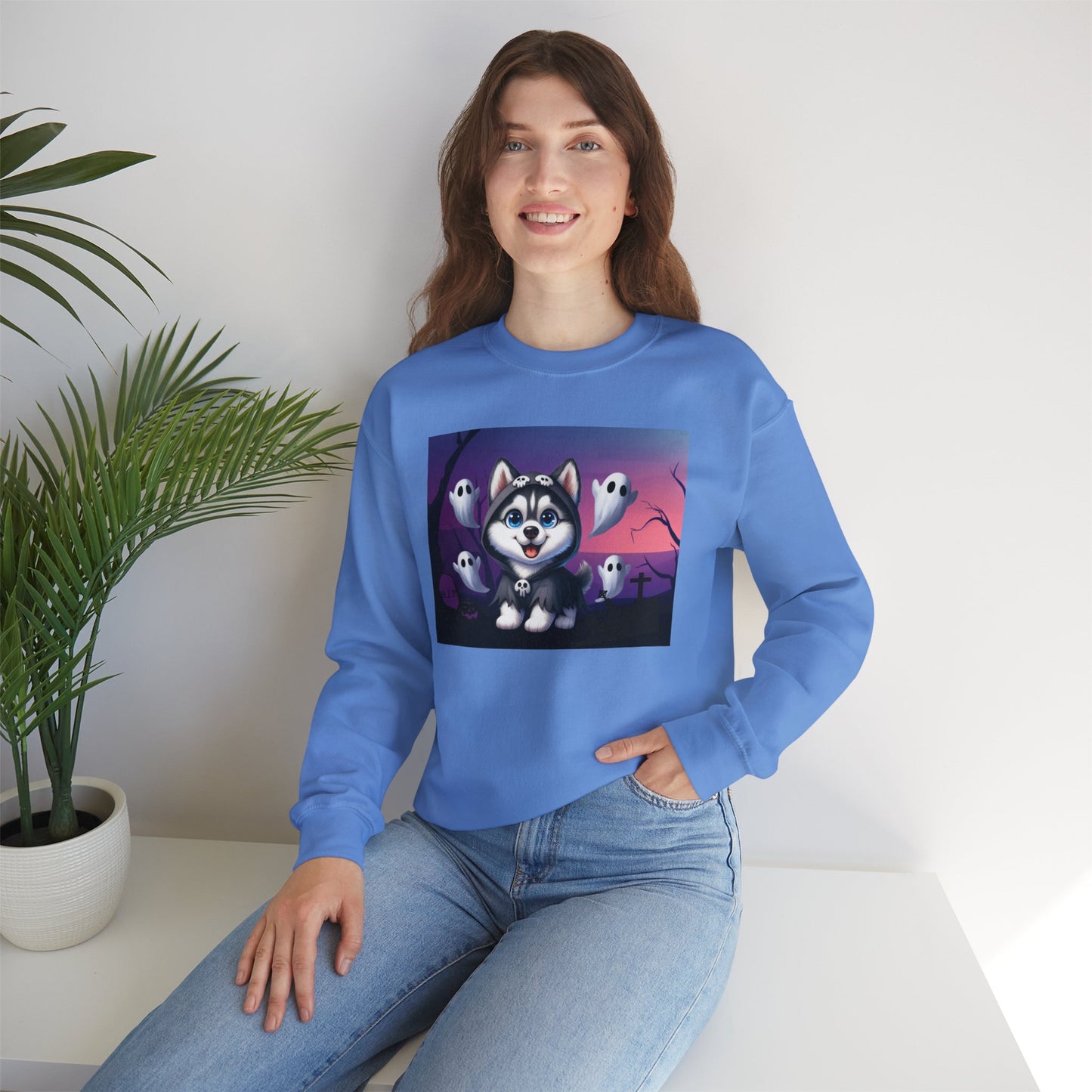 Unisex Heavy Blend™ Crewneck Sweatshirt Husky Ghost Punisher