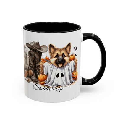 Coffee Mug - Adorable Germany Shepherd Puppy Cowgirl Halloween Design