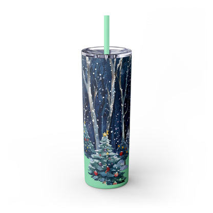 Merry Christmas Skinny Tumbler with Straw, 20oz