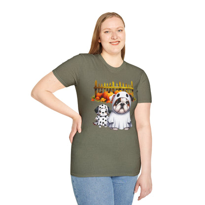 Unisex Softstyle T-Shirt - Bull Dog and Dalmatian Puppies