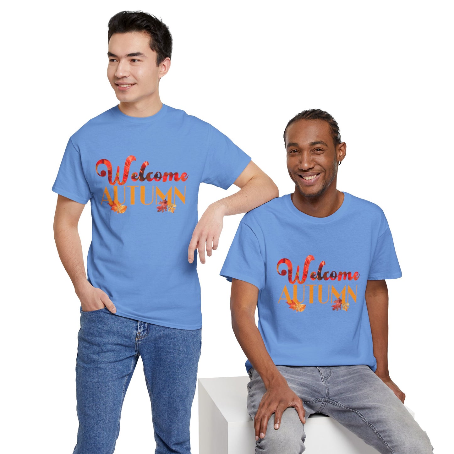 Welcome Autumn Leaves - Unisex Heavy Cotton Tee