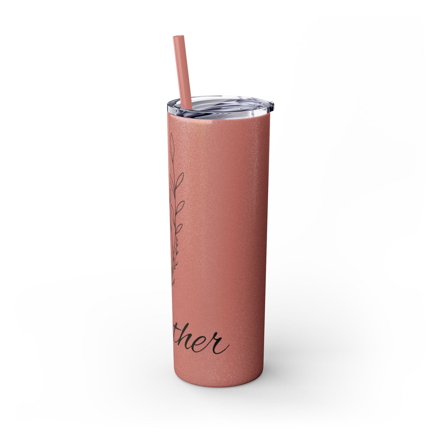 "Heather" Floral Skinny Tumbler with Straw, 20oz