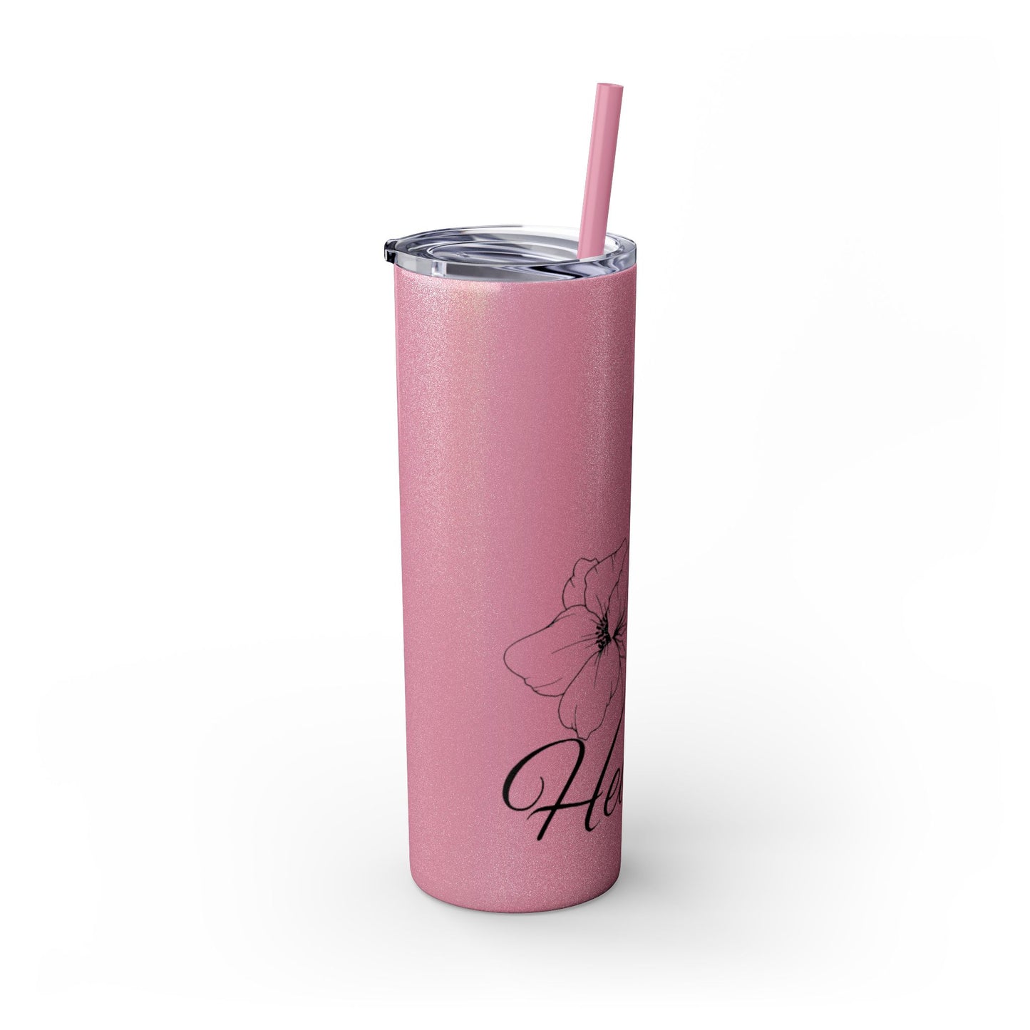 "Heather" Floral Skinny Tumbler with Straw, 20oz