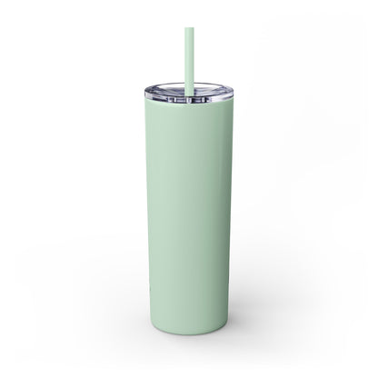 "Heather" Floral Skinny Tumbler with Straw, 20oz