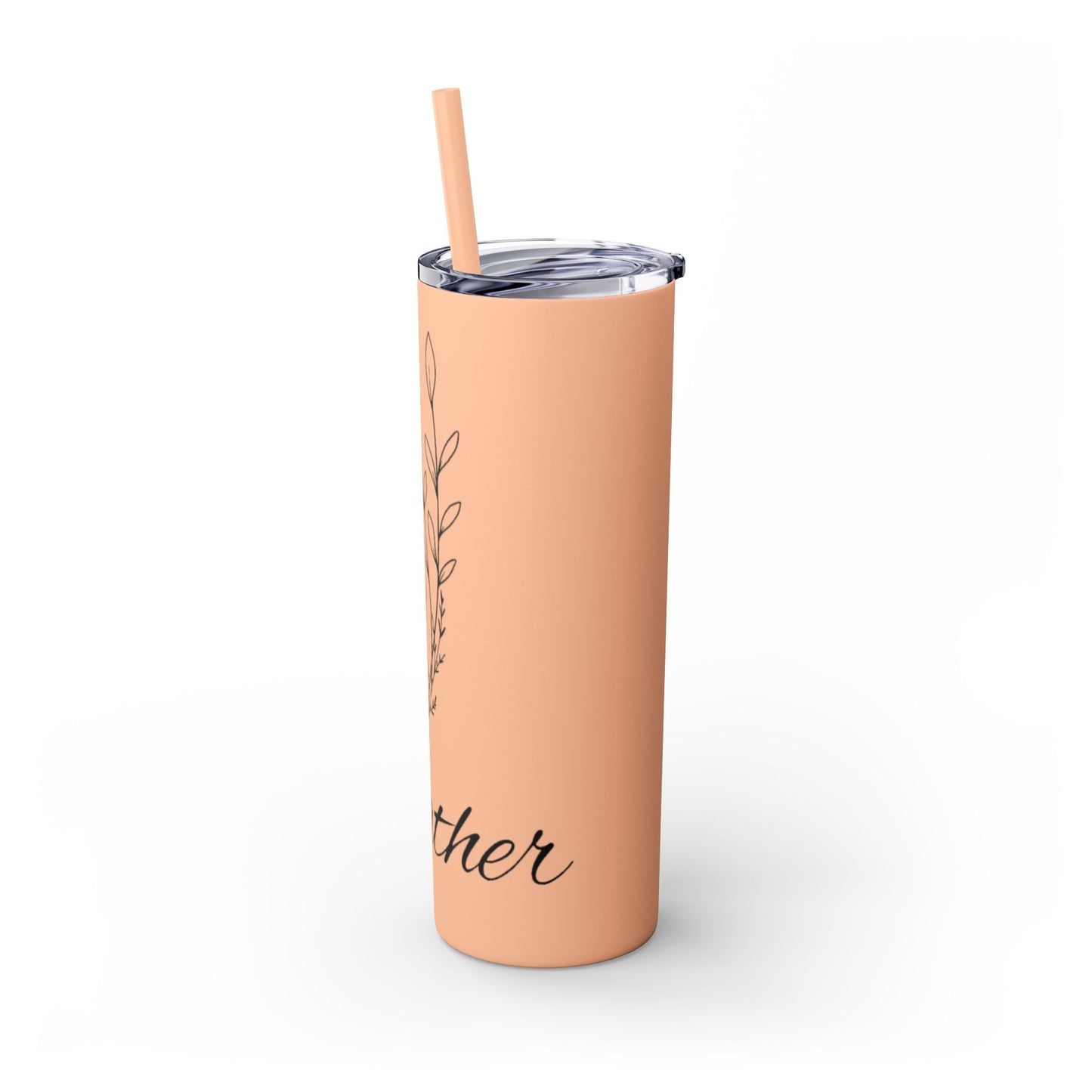 "Heather" Floral Skinny Tumbler with Straw, 20oz