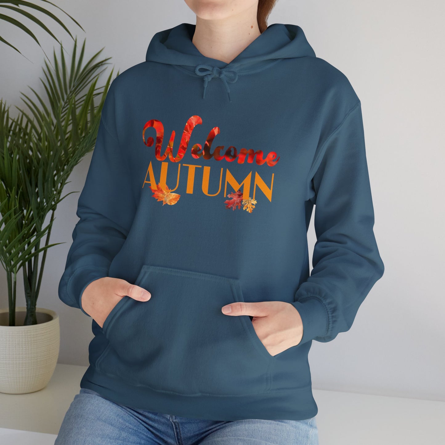 Welcome Autumn Leaves Hoodie - Unisex Heavy Blend™ Hooded Sweatshirt