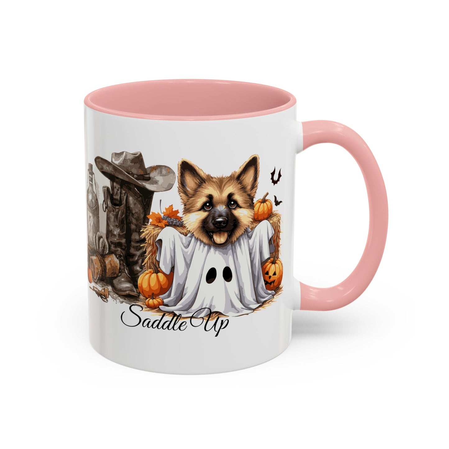 Coffee Mug - Adorable Germany Shepherd Puppy Cowgirl Halloween Design