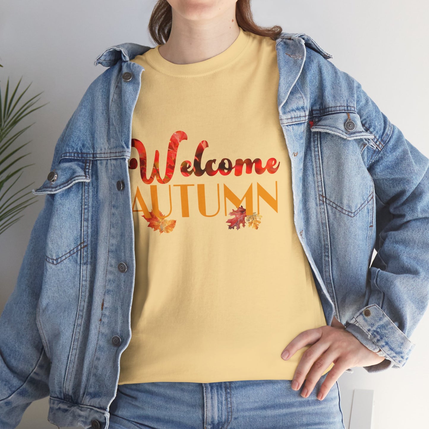 Welcome Autumn Leaves - Unisex Heavy Cotton Tee