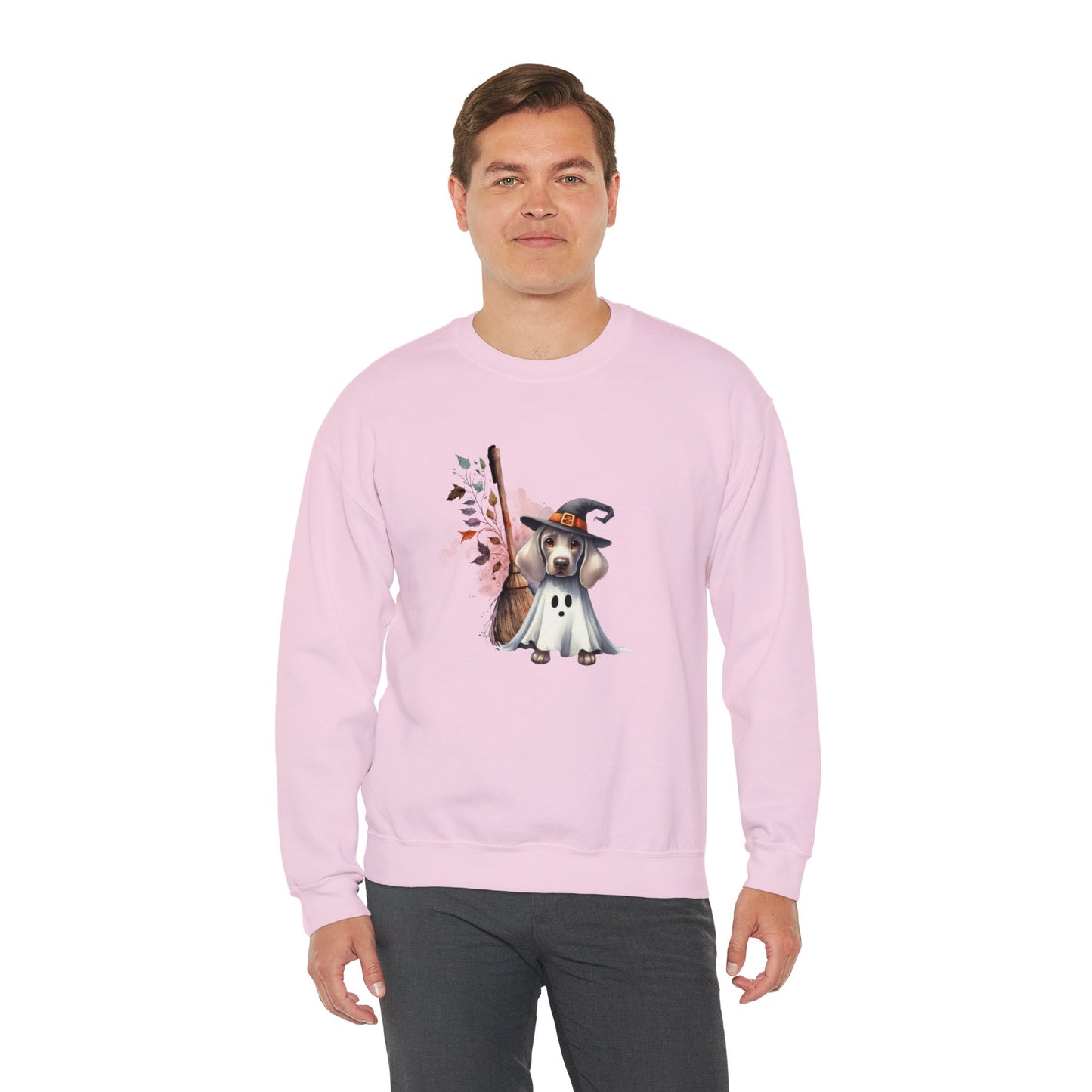 Unisex Heavy Blend™ Crewneck Sweatshirt - Weimaraner Witch Puppy