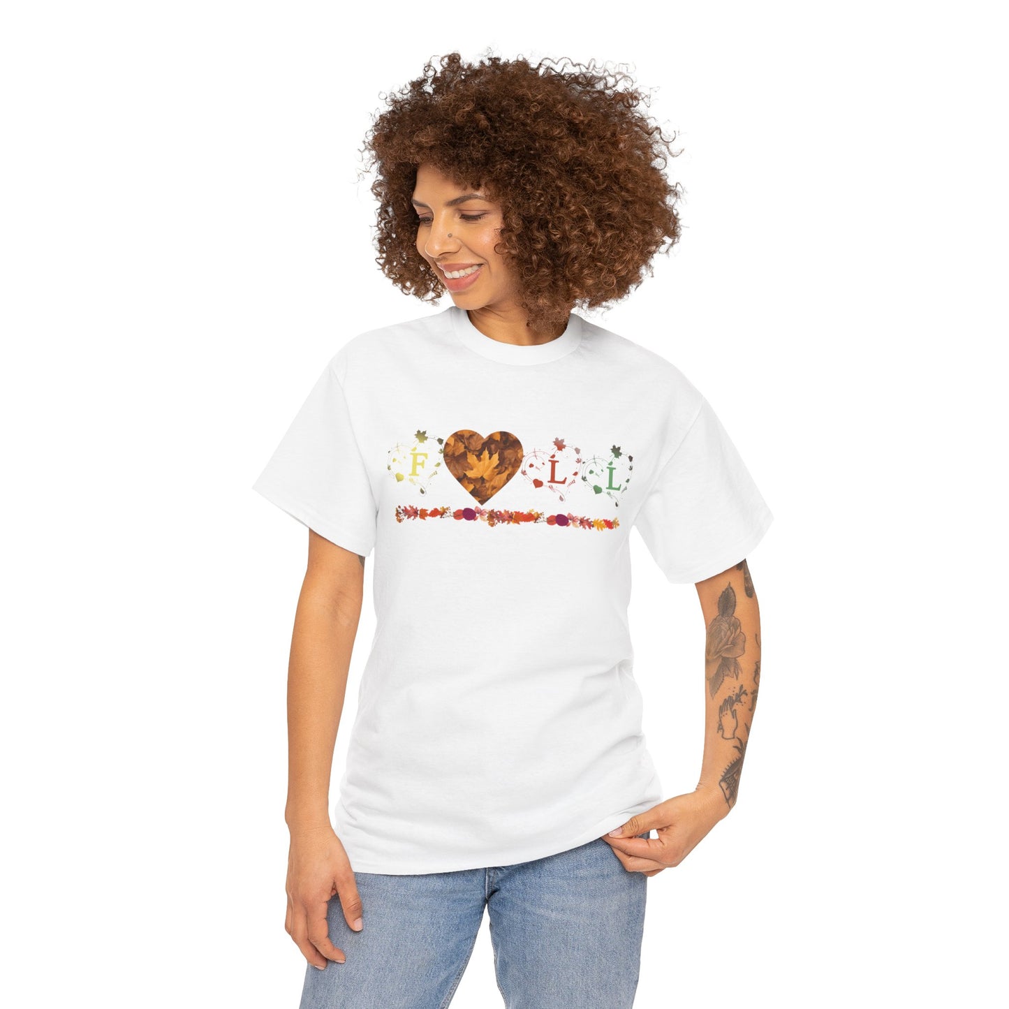 Unisex Heavy Cotton Tee - Fall Leaves