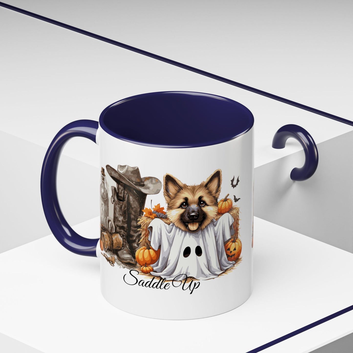 Coffee Mug - Adorable Germany Shepherd Puppy Cowgirl Halloween Design