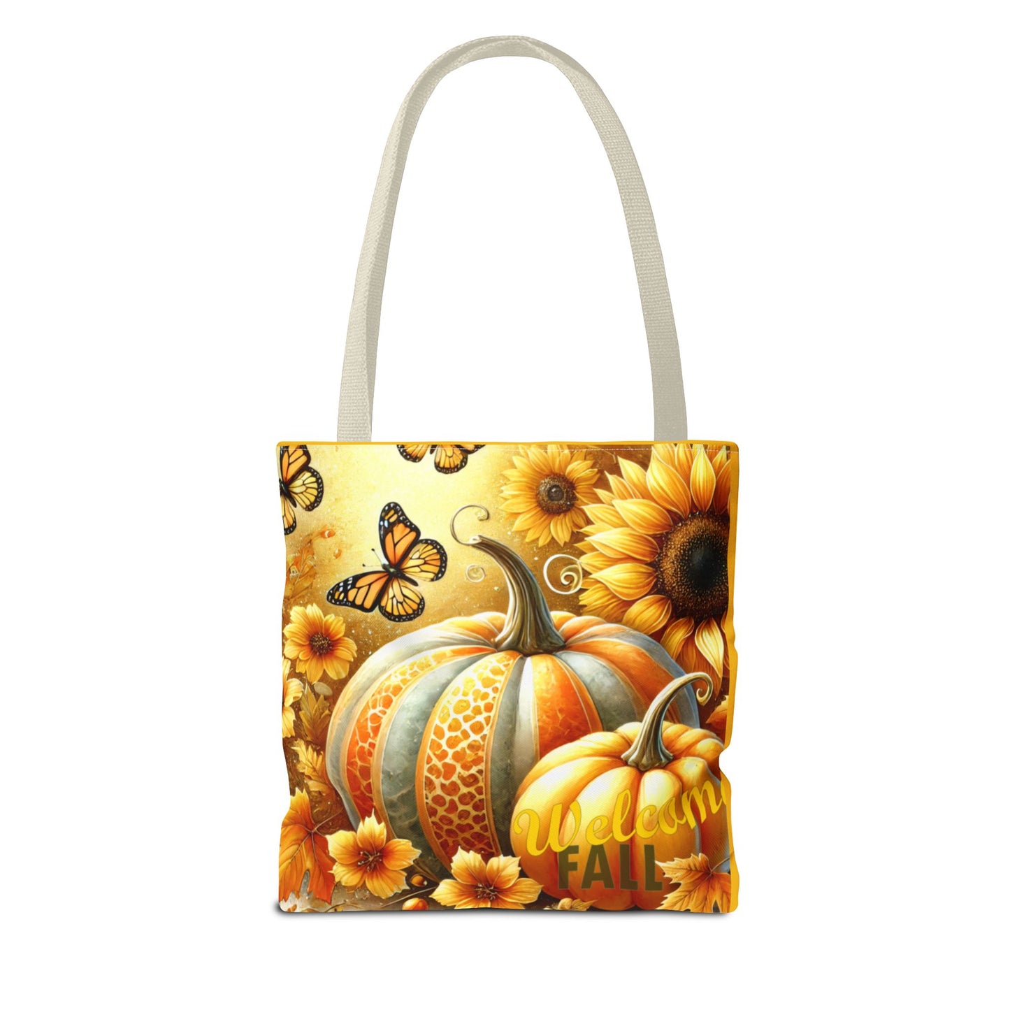 Welcome Fall  Pumpkins and Butterflies - TOTE BAG - (AOP)