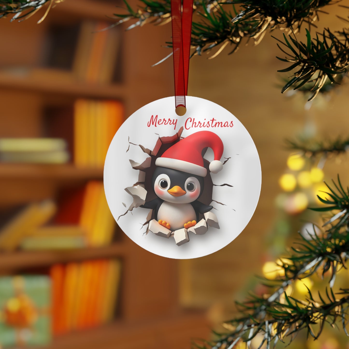 3D Penguin Metal Ornaments