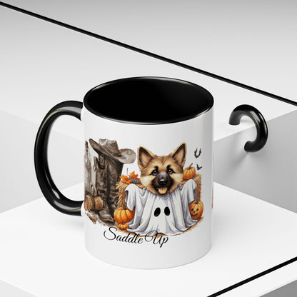 Coffee Mug - Adorable Germany Shepherd Puppy Cowgirl Halloween Design