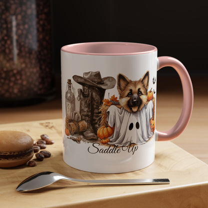 Coffee Mug - Adorable Germany Shepherd Puppy Cowgirl Halloween Design