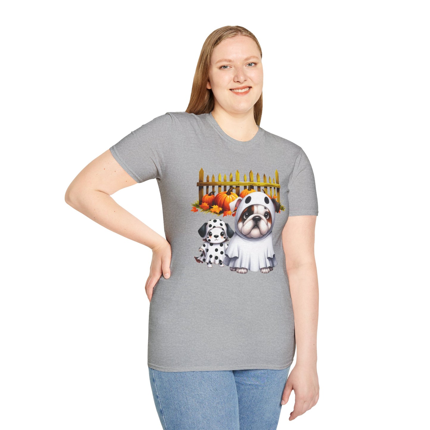 Unisex Softstyle T-Shirt - Bull Dog and Dalmatian Puppies