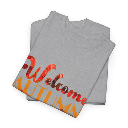 Welcome Autumn Leaves - Unisex Heavy Cotton Tee