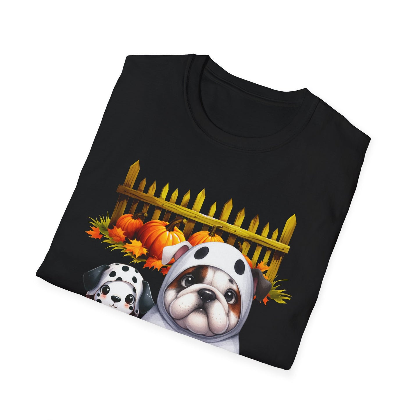 Unisex Softstyle T-Shirt - Bull Dog and Dalmatian Puppies