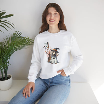 Unisex Heavy Blend™ Crewneck Sweatshirt - Weimaraner Witch Puppy