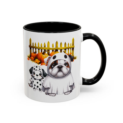 Halloween Accent Coffee Mug (11 oz) Bull Dog and Dalmatian Puppies