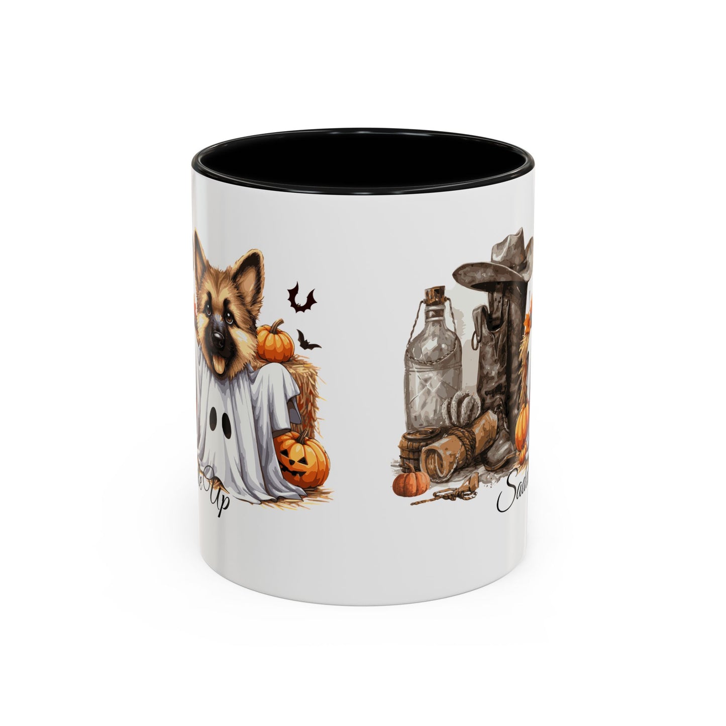 Coffee Mug - Adorable Germany Shepherd Puppy Cowgirl Halloween Design