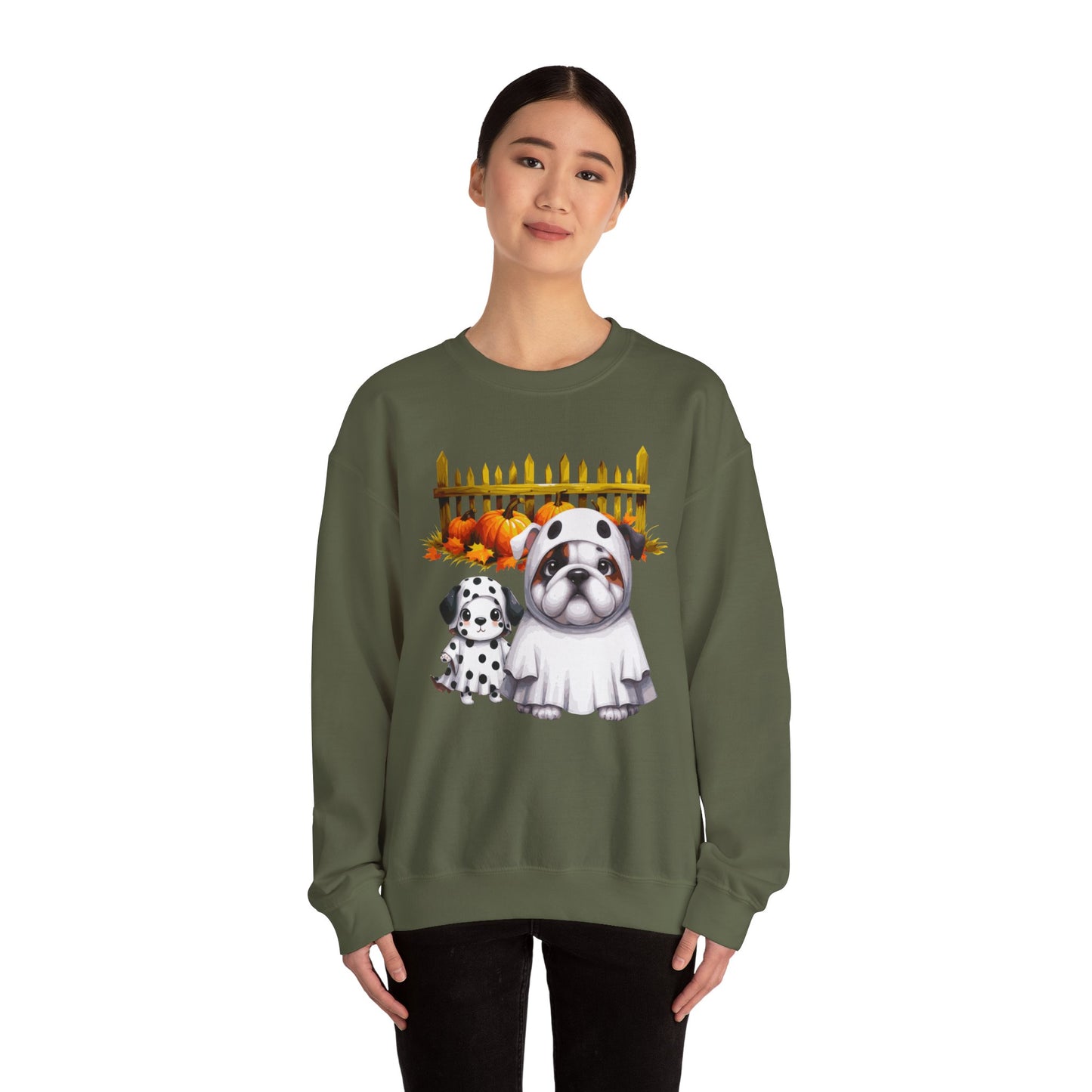 Unisex Heavy Blend™ Crewneck Sweatshirt - Bull Dog and Dalmatian Puppies