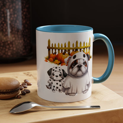 Halloween Accent Coffee Mug (11 oz) Bull Dog and Dalmatian Puppies