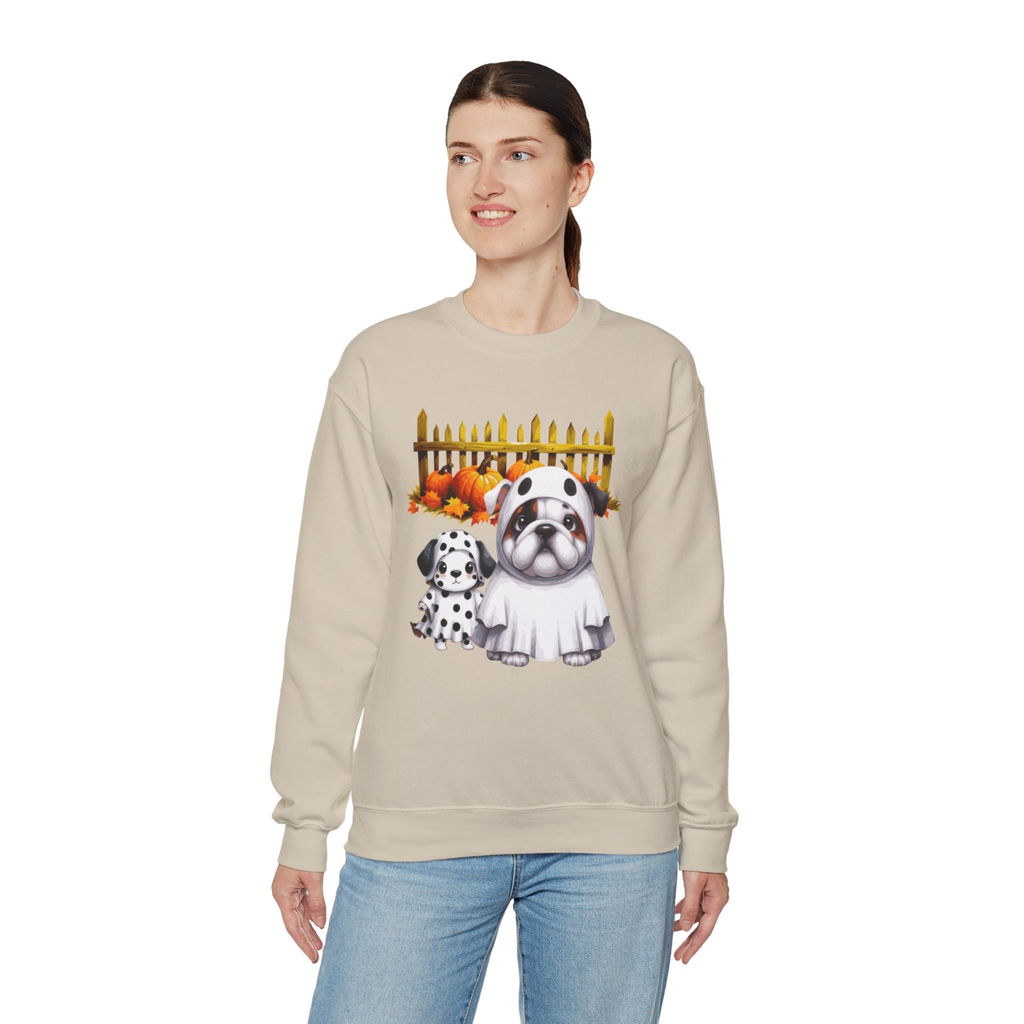 Unisex Heavy Blend™ Crewneck Sweatshirt - Bull Dog and Dalmatian Puppies