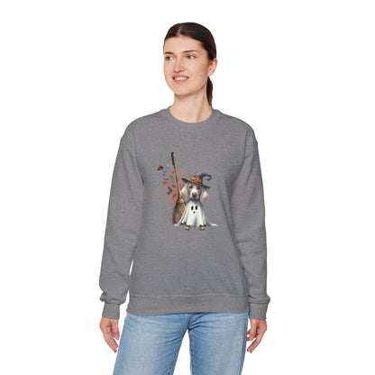 Unisex Heavy Blend™ Crewneck Sweatshirt - Weimaraner Witch Puppy