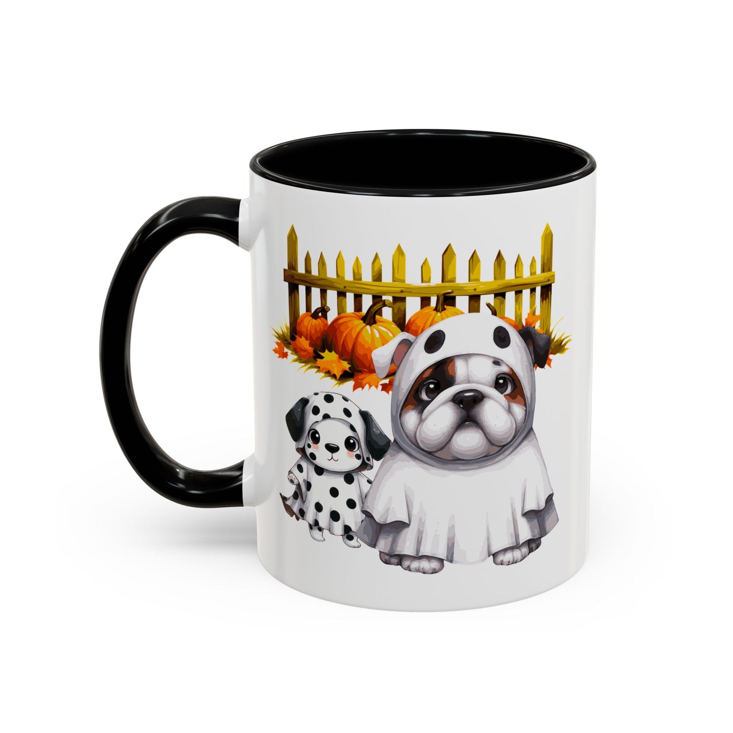 Halloween Accent Coffee Mug (11 oz) Bull Dog and Dalmatian Puppies