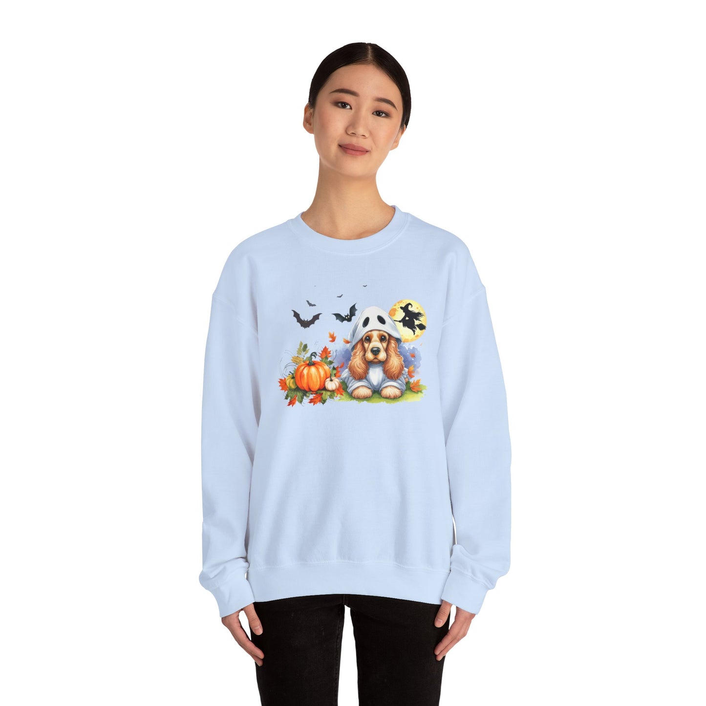 Unisex Heavy Blend™ Crewneck Sweatshirt - Cocker Spaniel Ghost Puppy