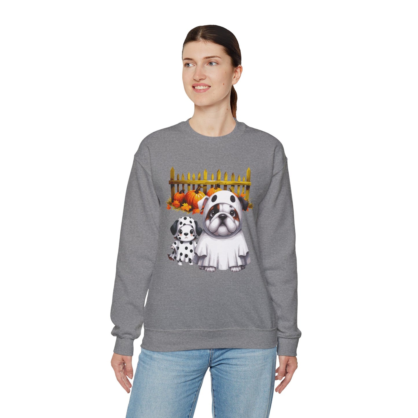 Unisex Heavy Blend™ Crewneck Sweatshirt - Bull Dog and Dalmatian Puppies