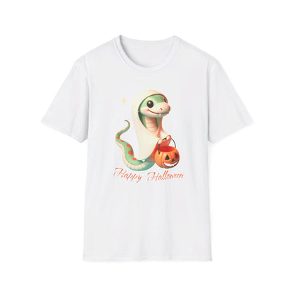 Halloween Snake T-Shirt - Adorable baby snake dressed in sheet is ready for some ghostly Trick or Treats.