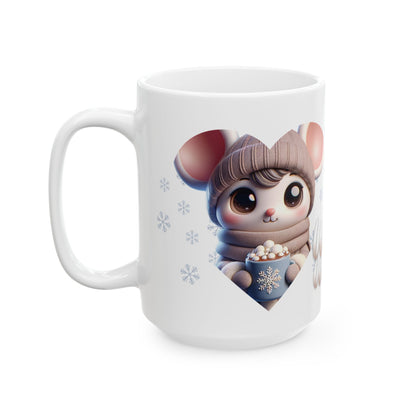 Warm Wishes Mouse Ceramic Mug, (11oz, 15oz)