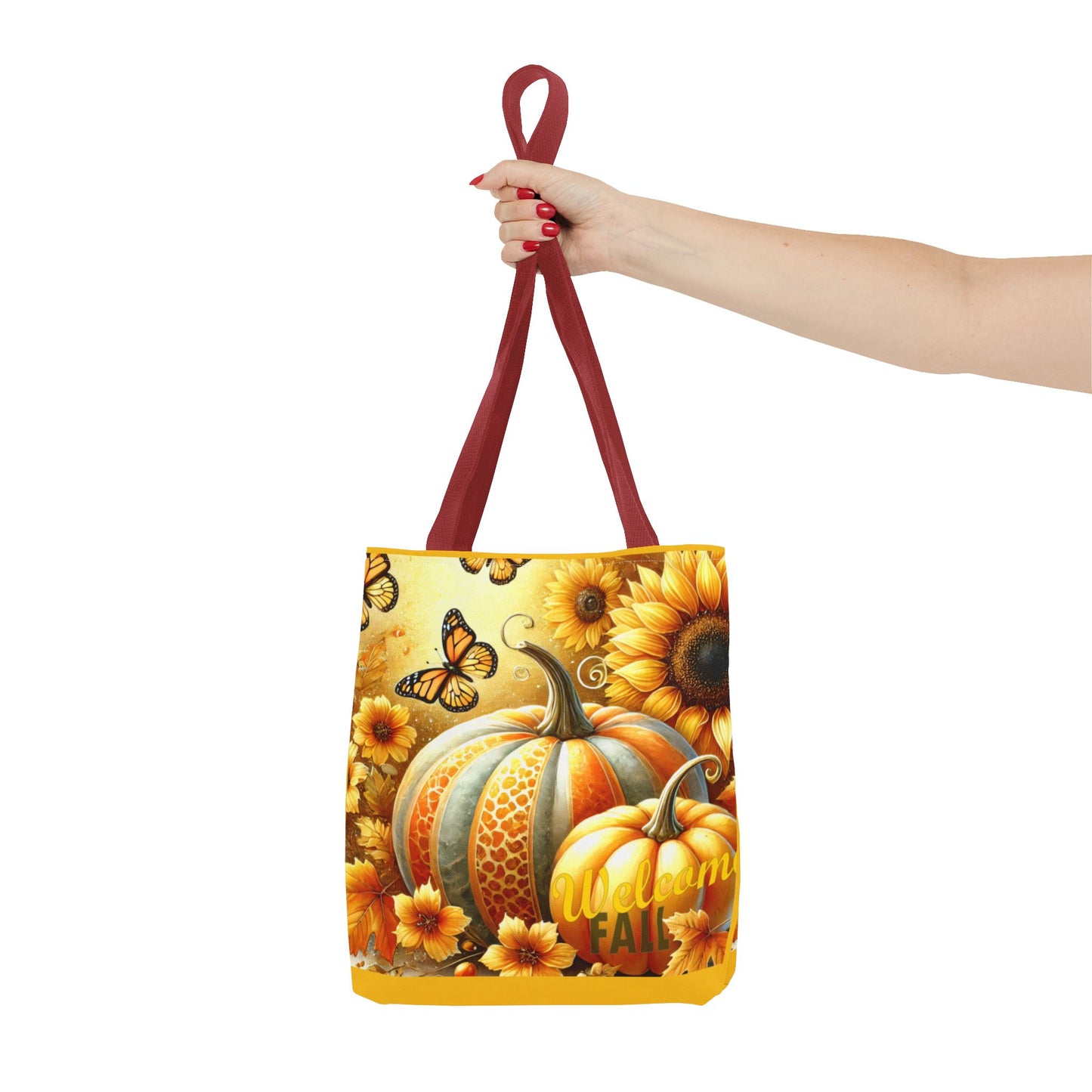 Welcome Fall  Pumpkins and Butterflies - TOTE BAG - (AOP)