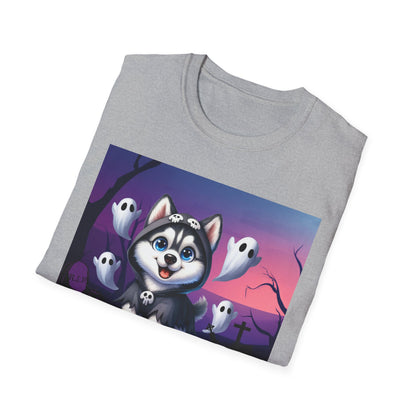 Unisex Softstyle T-Shirt - Husky and Ghosts