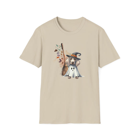 Unisex Softstyle T-Shirt - Adorable Weimaraner Witch Puppy