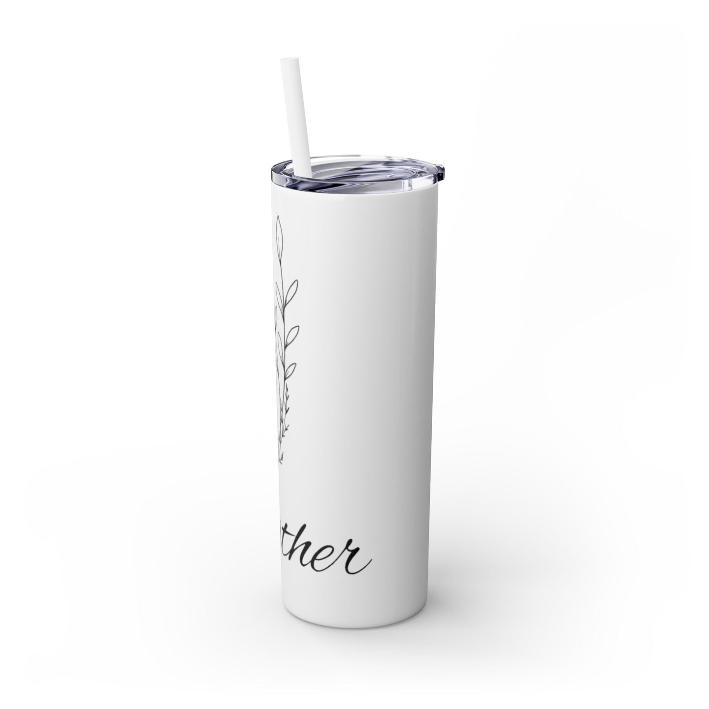 "Heather" Floral Skinny Tumbler with Straw, 20oz