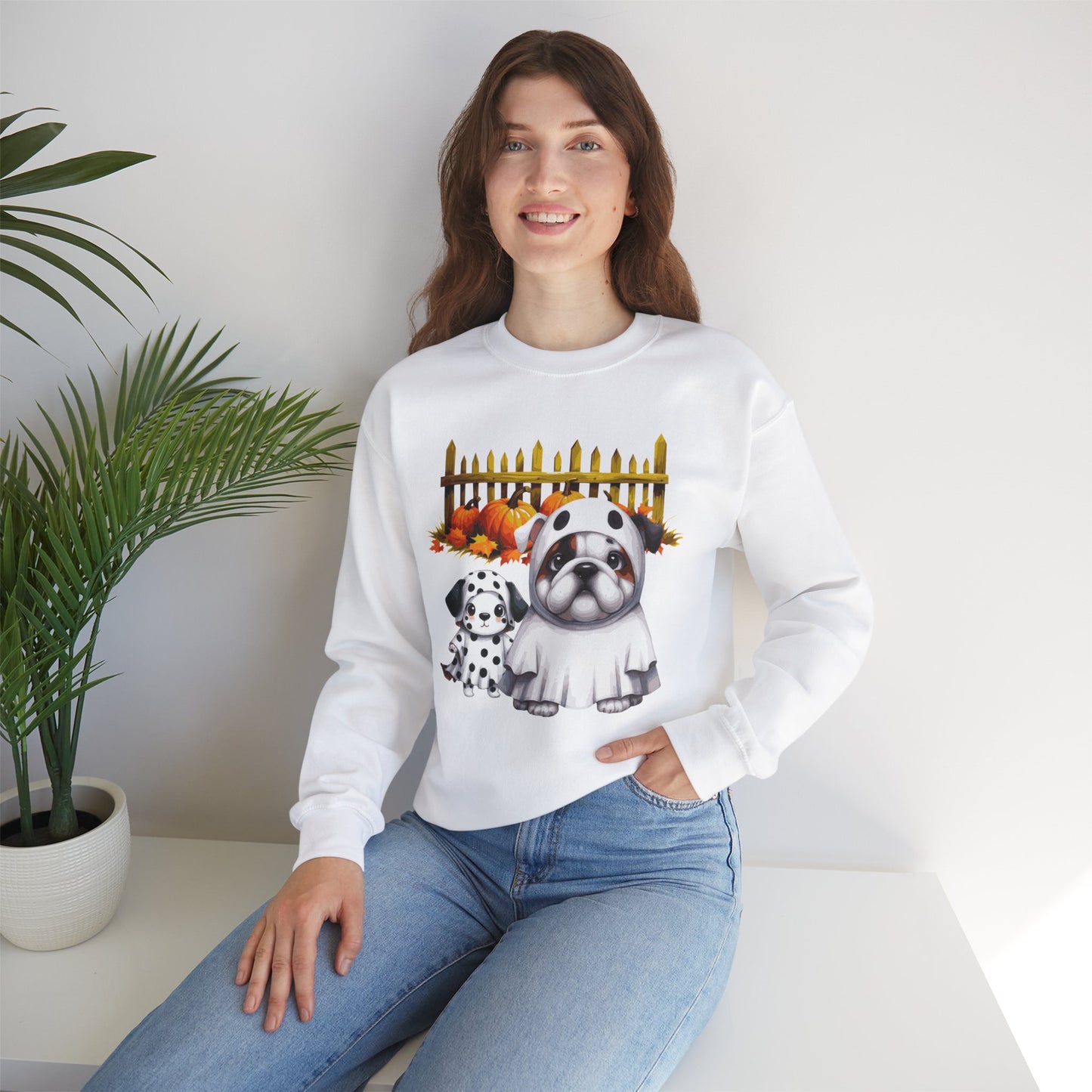 Unisex Heavy Blend™ Crewneck Sweatshirt - Bull Dog and Dalmatian Puppies