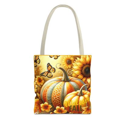 Welcome Fall  Pumpkins and Butterflies - TOTE BAG - (AOP)