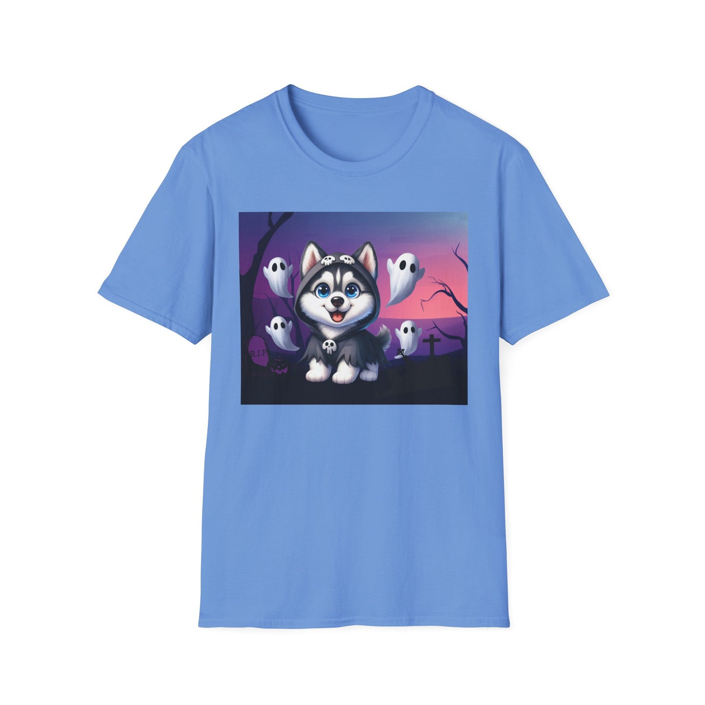 Unisex Softstyle T-Shirt - Husky and Ghosts