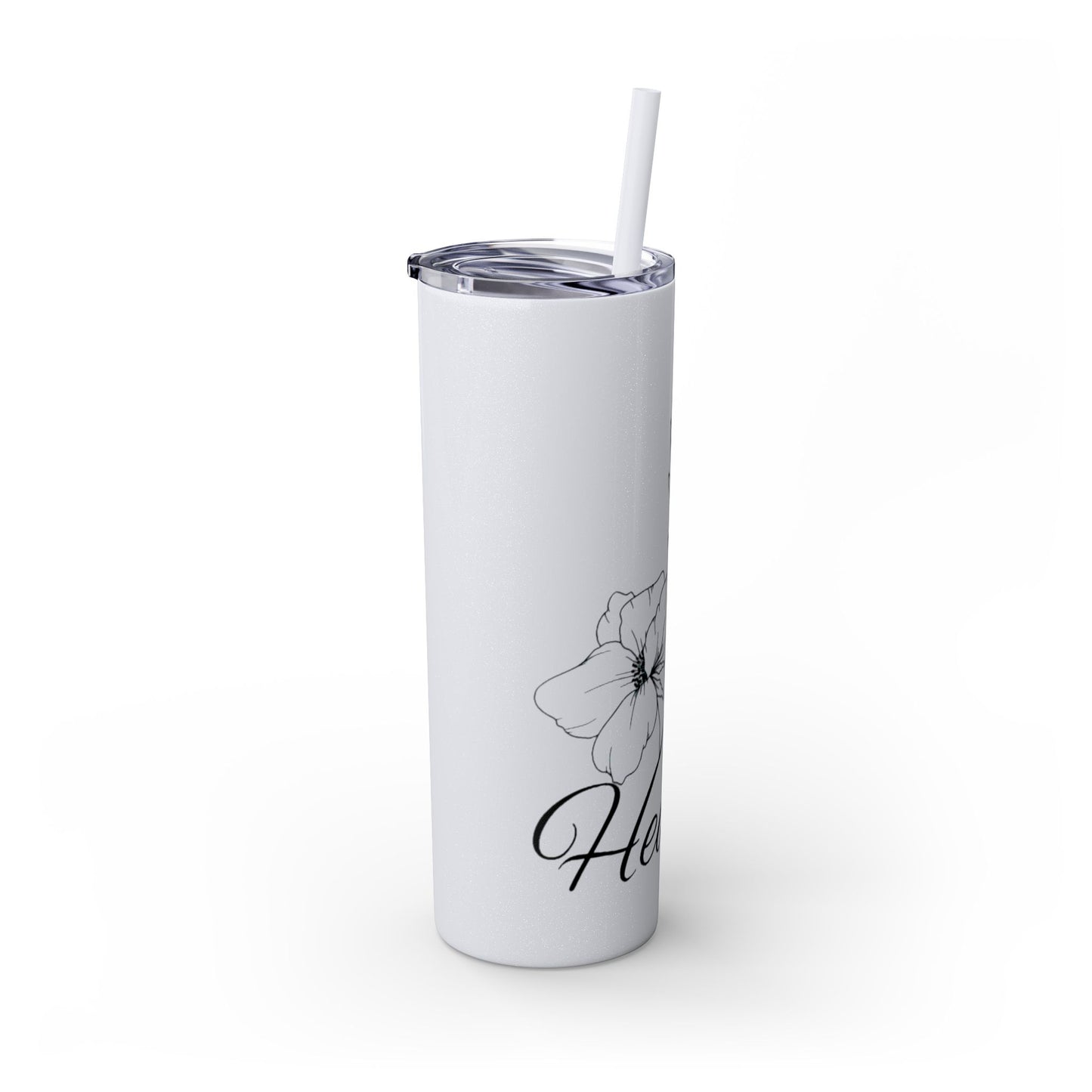 "Heather" Floral Skinny Tumbler with Straw, 20oz