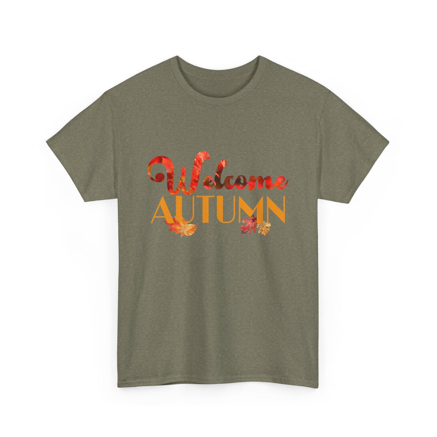 Welcome Autumn Leaves - Unisex Heavy Cotton Tee