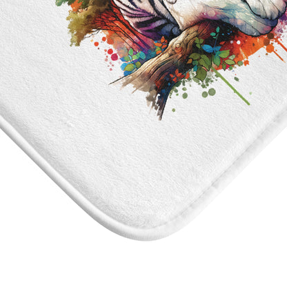 White Tiger Bath Mat