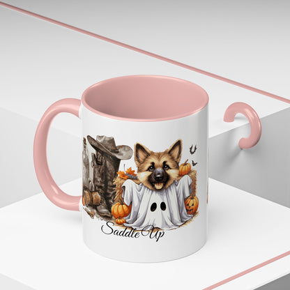 Coffee Mug - Adorable Germany Shepherd Puppy Cowgirl Halloween Design